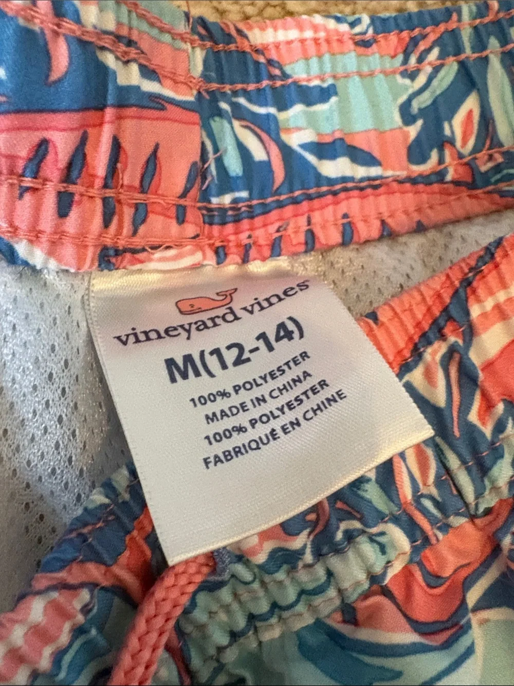 Vineyard Vines Coral Fish & Sea Star Print Swim Shorts - Aqua & Pink